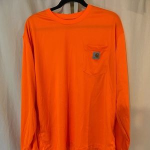 Carhartt Orange light weight long sleeve work shirt
